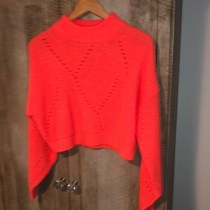 Nwot Gianni Bini neon orange sweater size small